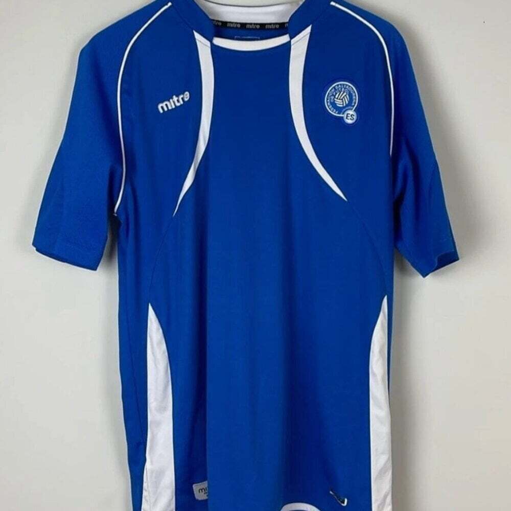 El Salvador Mitre Home Football Soccer Jersey Size Large